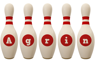 Agrin bowling-pin logo