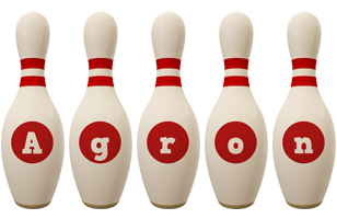 Agron bowling-pin logo