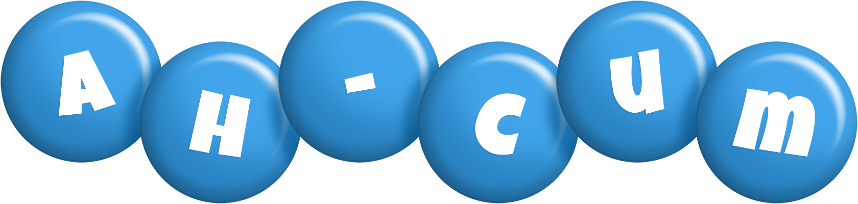 Ah-Cum candy-blue logo