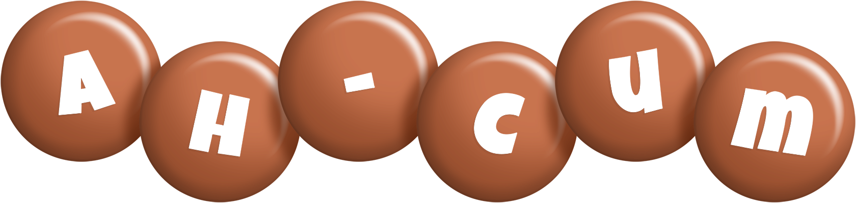 Ah-Cum candy-brown logo