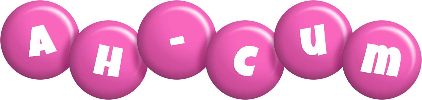Ah-Cum candy-pink logo