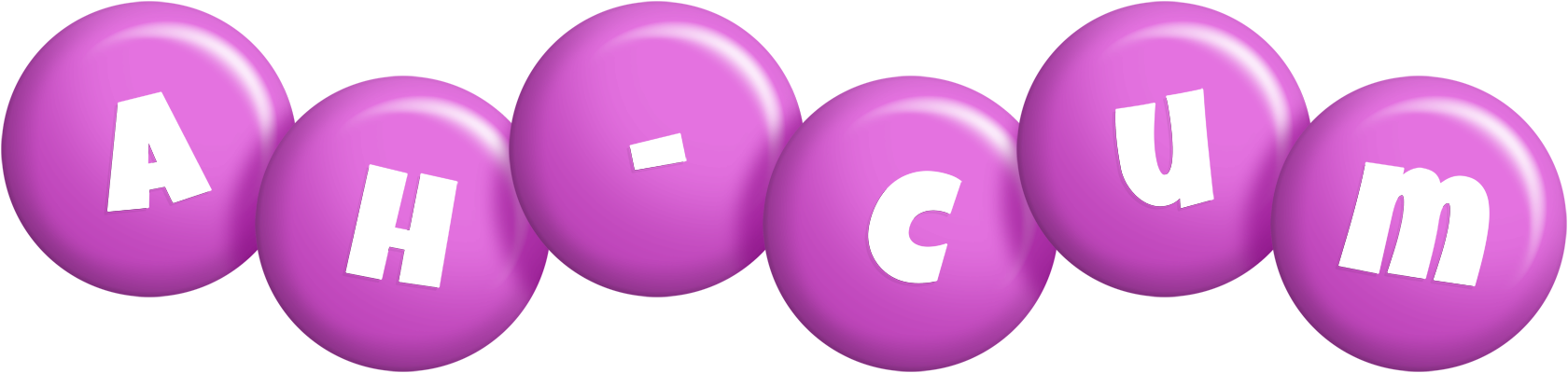 Ah-Cum candy-purple logo