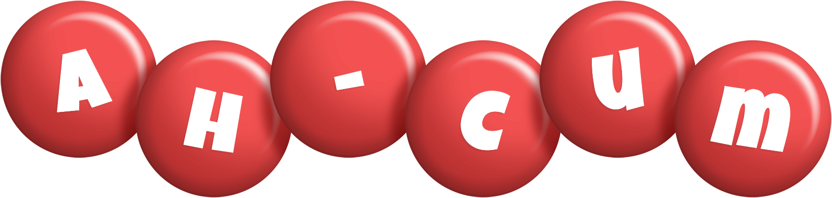 Ah-Cum candy-red logo