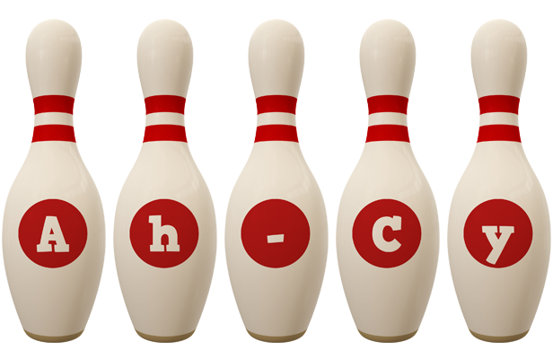 Ah-Cy bowling-pin logo