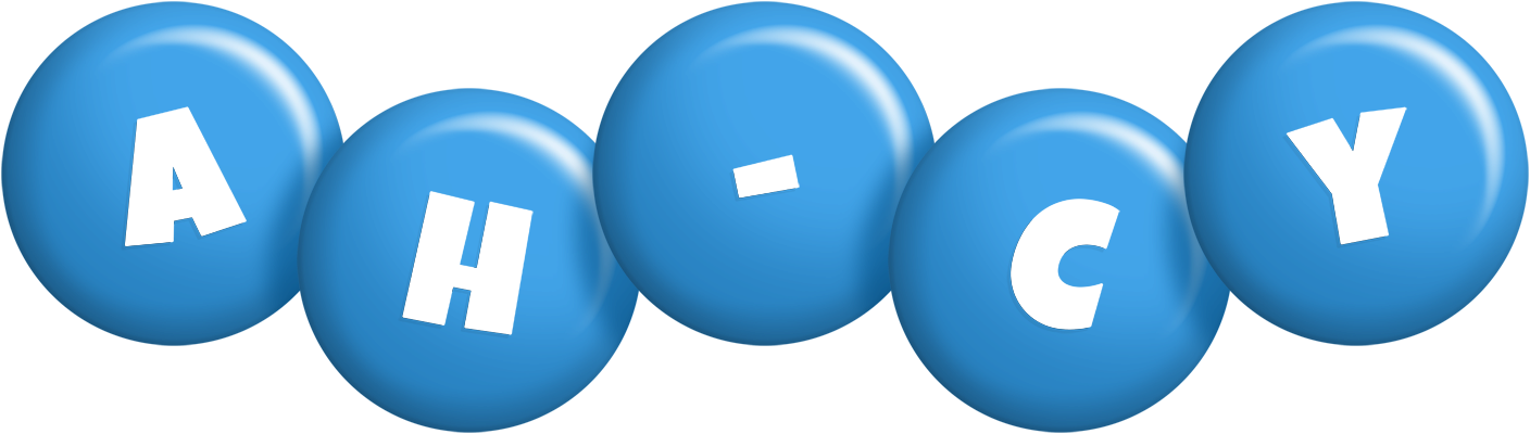 Ah-Cy candy-blue logo