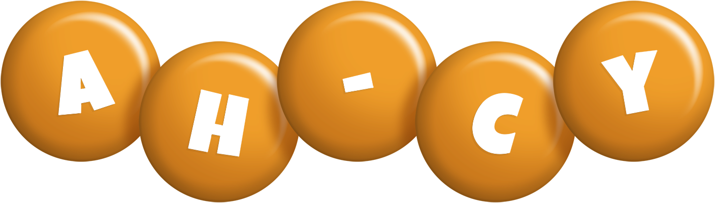 Ah-Cy candy-orange logo