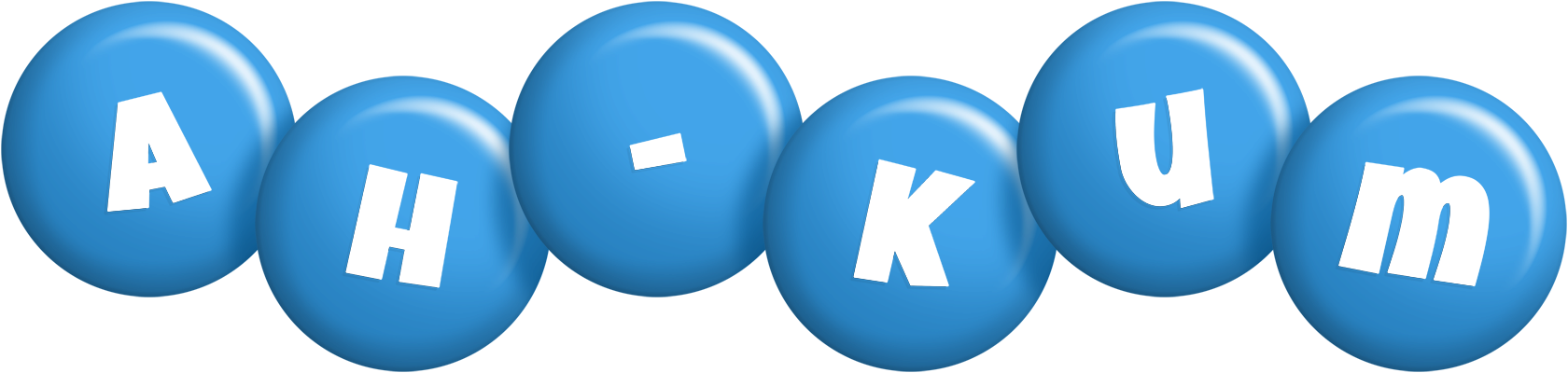 Ah-Kum candy-blue logo