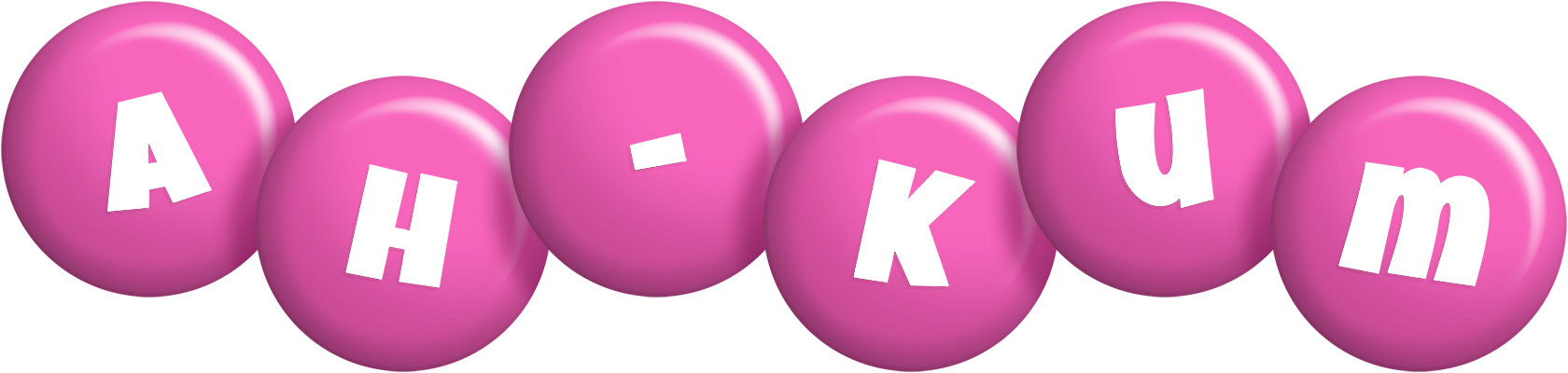 Ah-Kum candy-pink logo