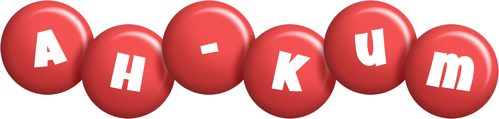 Ah-Kum candy-red logo
