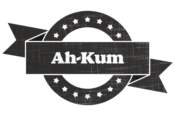 Ah-Kum grunge logo
