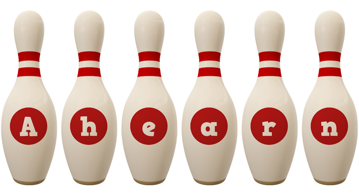 Ahearn bowling-pin logo