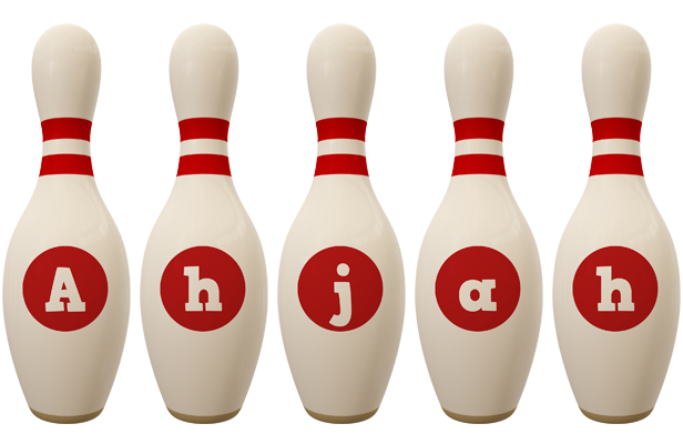 Ahjah bowling-pin logo