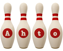 Ahto bowling-pin logo