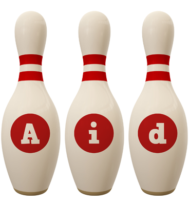Aid bowling-pin logo