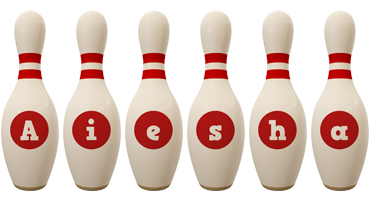 Aiesha bowling-pin logo