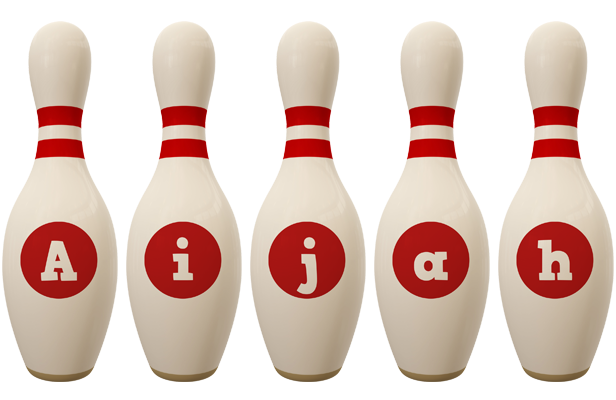 Aijah bowling-pin logo