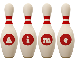 Aime bowling-pin logo