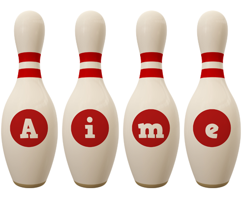 Aime bowling-pin logo