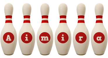 Aimira bowling-pin logo