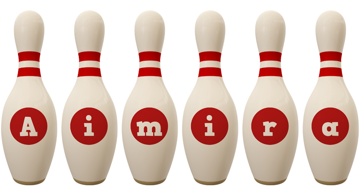 Aimira bowling-pin logo