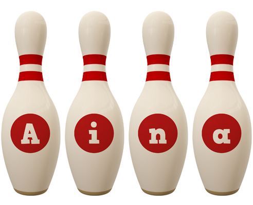 Aina bowling-pin logo