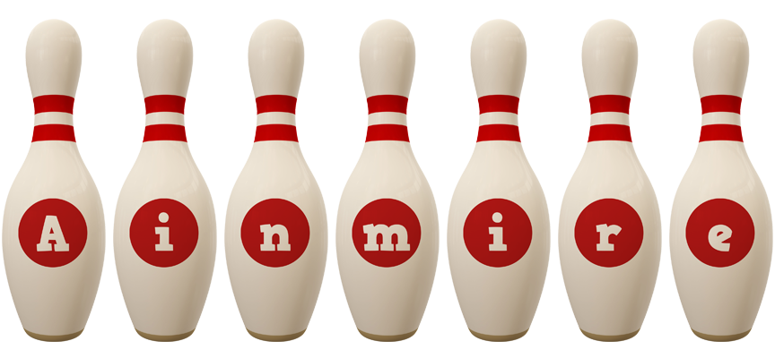 Ainmire bowling-pin logo