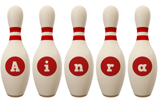 Ainra bowling-pin logo