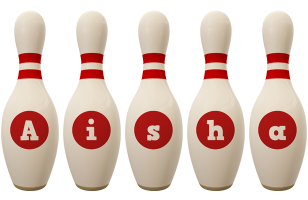 Aisha bowling-pin logo
