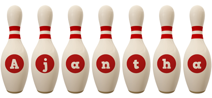 Ajantha bowling-pin logo