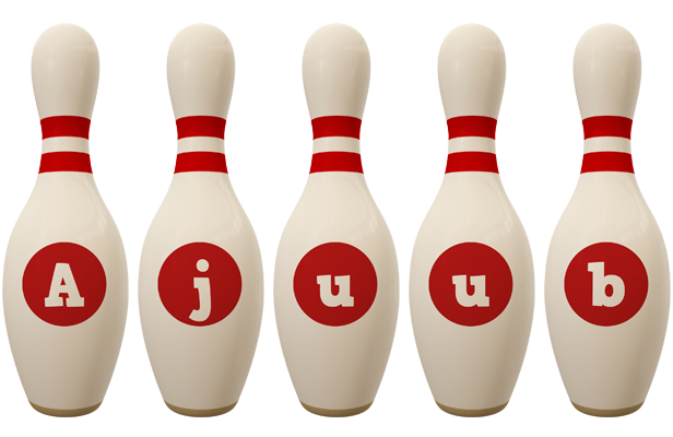 Ajuub bowling-pin logo