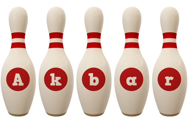 Akbar bowling-pin logo