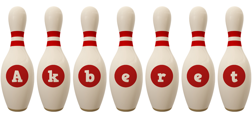 Akberet bowling-pin logo