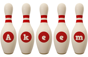 Akeem bowling-pin logo