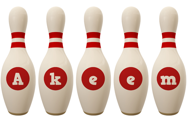 Akeem bowling-pin logo