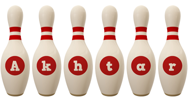 Akhtar bowling-pin logo