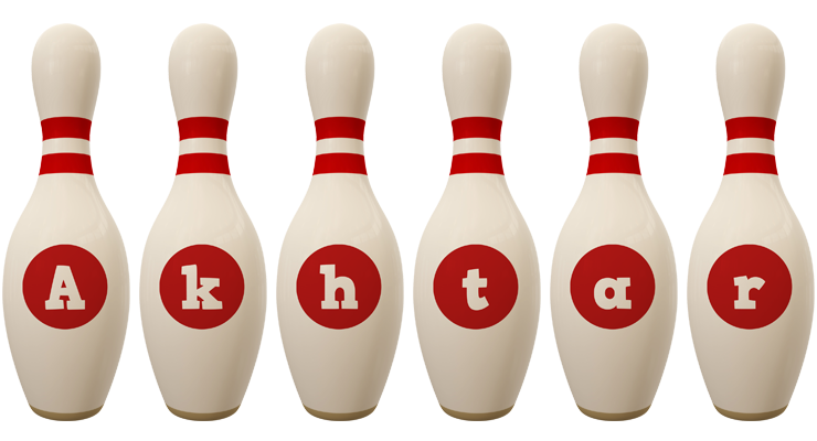 Akhtar bowling-pin logo