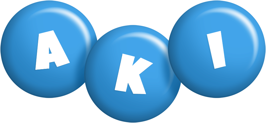 Aki candy-blue logo