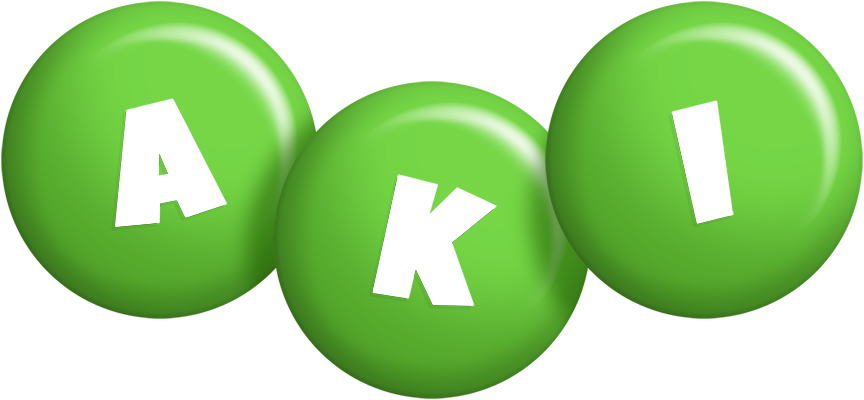 Aki candy-green logo
