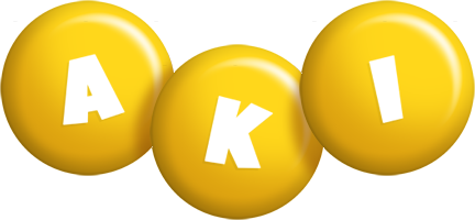 Aki candy-yellow logo