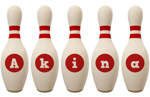 Akina bowling-pin logo