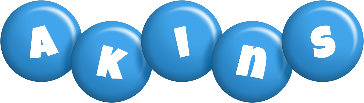 Akins candy-blue logo