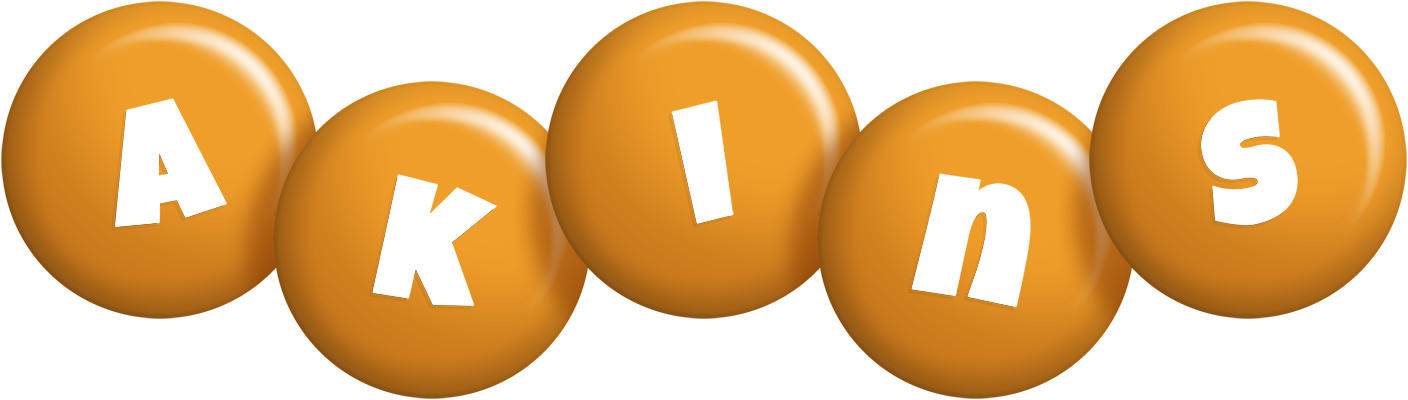 Akins candy-orange logo