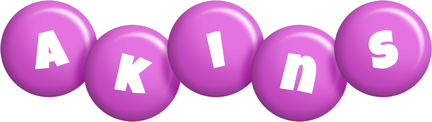 Akins candy-purple logo