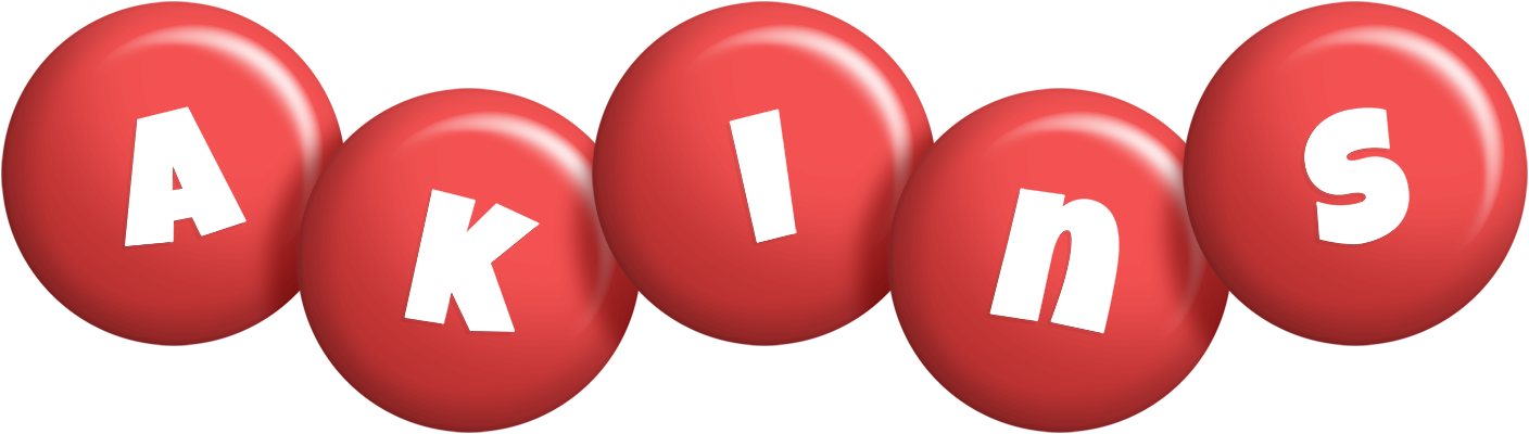 Akins candy-red logo