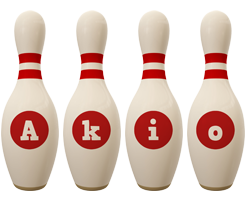 Akio bowling-pin logo