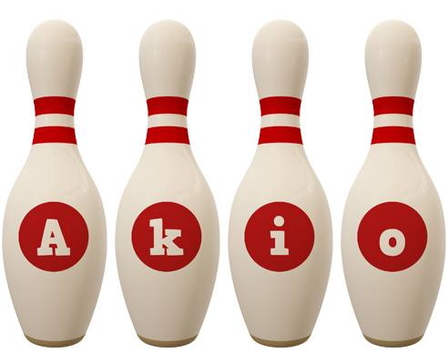 Akio bowling-pin logo