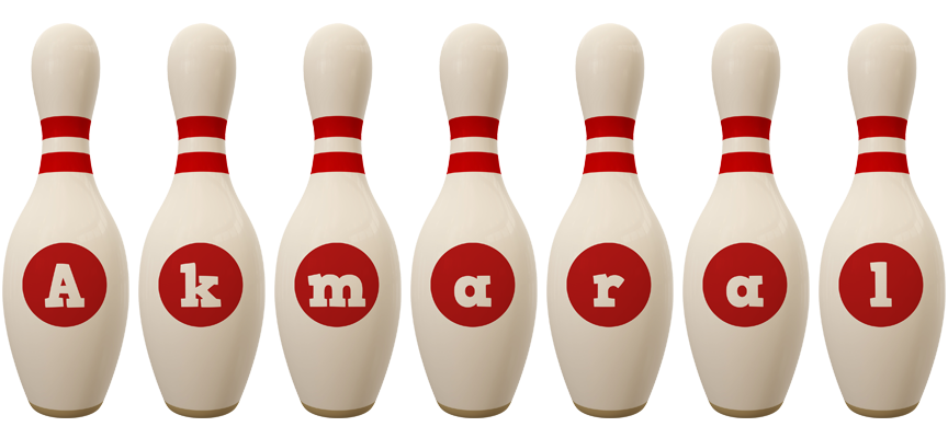 Akmaral bowling-pin logo