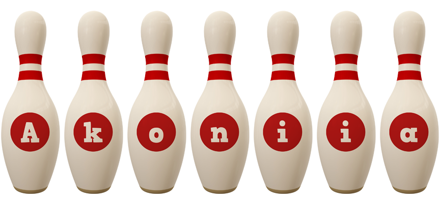 Akoniia bowling-pin logo