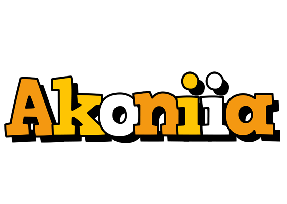 Akoniia cartoon logo