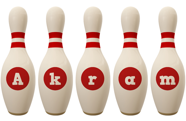 Akram bowling-pin logo